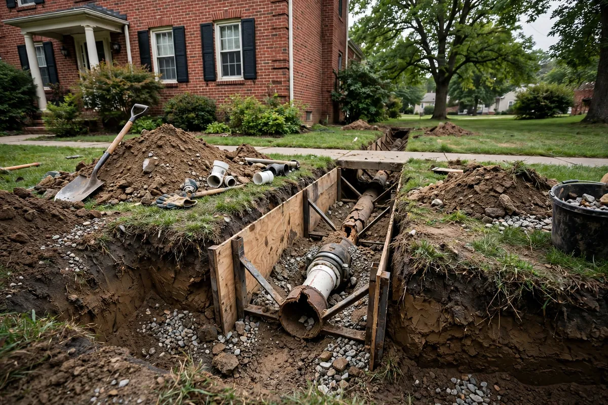 Sewer Line Repair work in Greenwood, Indiana